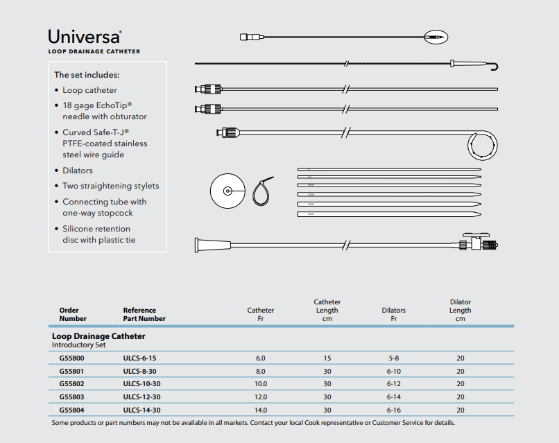 COOK Universa® Drainage Catheter - (G55802)